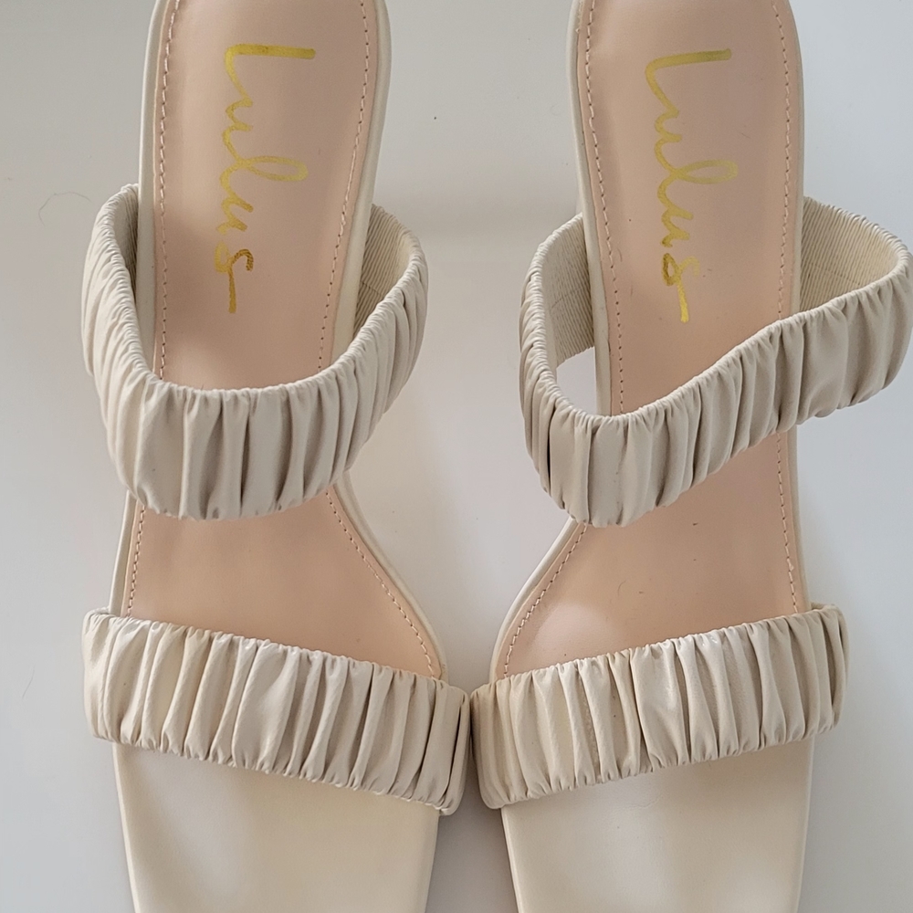 Lulu's Cream Women's Heeled Sandals - Picture 2 of 4